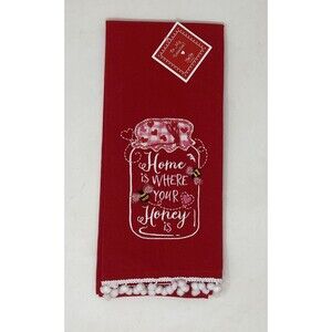 "Home is where your honey is" Embroidered Tea Towel